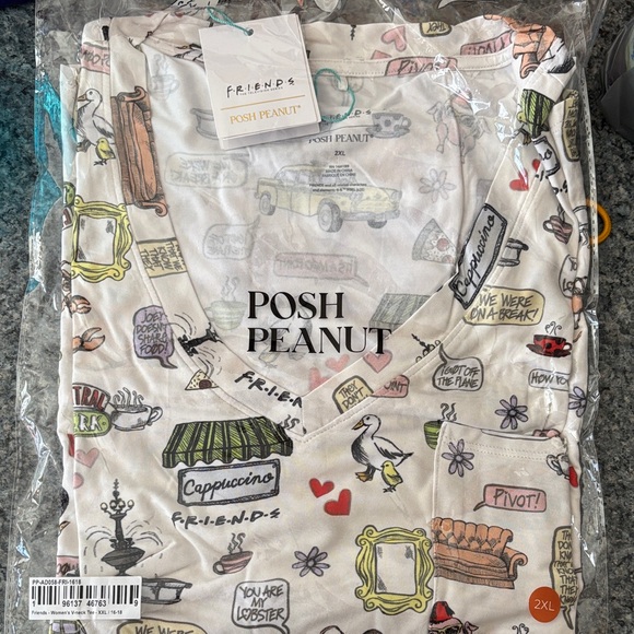 Posh Peanut Other - Posh Peanut Friends Graphic Pajama Top - Multicolor